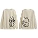 Lytiarul Cat Sweatshirts for Women Graphic Oversized Sweatshirt Funny Long Sleeve Shirt Cute Pullover Fleece Hoodie Tops(Light Apricot,L)