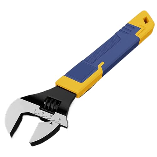 Llave ajustable | Llave de boca de apertura de mandíbula ajustable de acero al cromo vanadio, herramienta de llave de baño grande con agarre antideslizante para mantenimiento de motocicleta