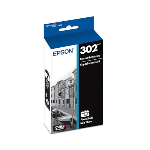 Image of Epson 302 Claria Premium Ink Standard Capacity Photo Black Cartridge (T302120-S) Works with Expression XP-6000, 6100
