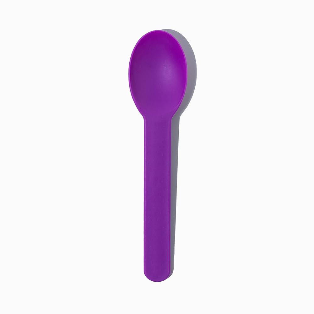 1000-Count Heavy Duty Plastic Ice Cream Spoons Purple Color | Dishwasher Safe & Reusable for Ice Cream, Yogurt | Frozen Dessert Supplies