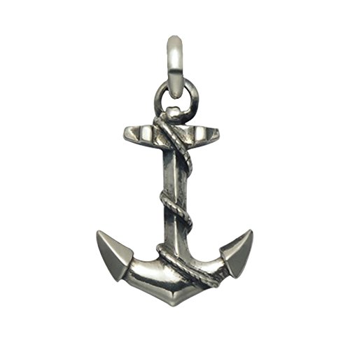 Wild Things Small Stainless Steel Nautical Anchor Pendant/Charm w/Rope Detail