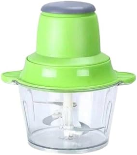 مفرمة طعام كهربائية مع وعاء زجاجي بسرعتين، لون أخضر