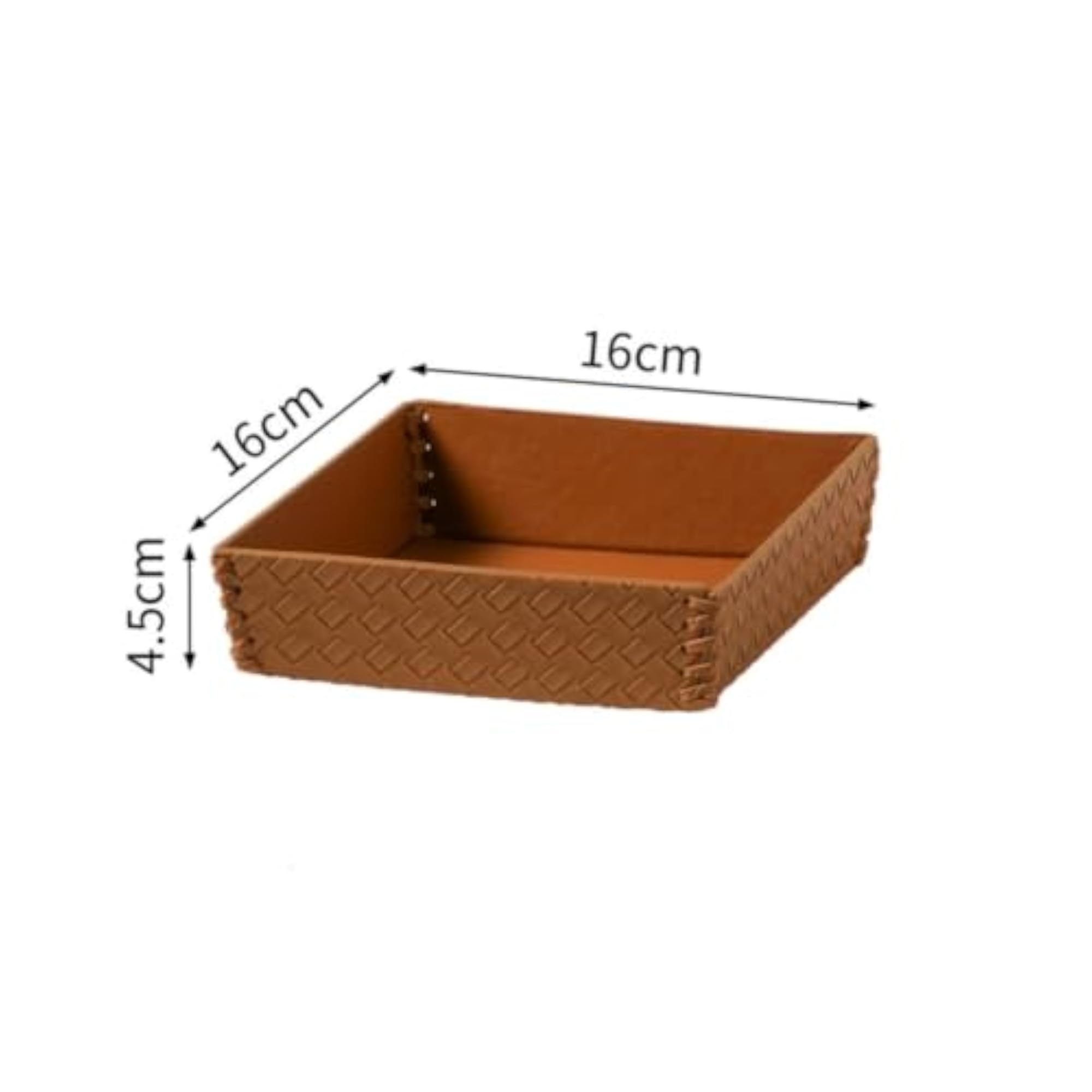 Handmade Woven Catchall Tray, Square Compact Design