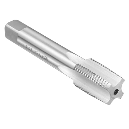 Image of uxcell Hand Taper Tap 1 inch-12 UNF 2B Left Hand Thread Taper Style Taps Straight Flute Screw Tapping Threading Tool High Speed Steel HSS6542