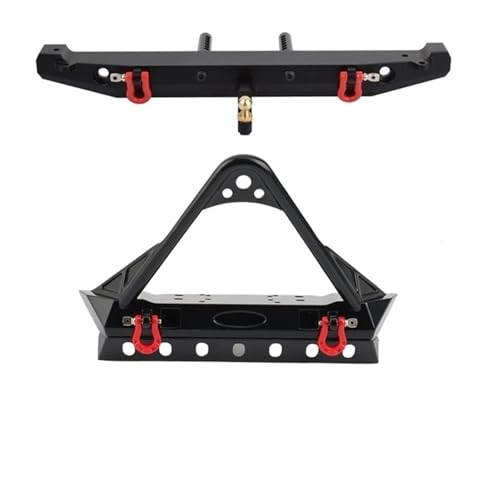 Parachoques de metal con luces RC de alta resistencia para Axial SCX10 III 1/10