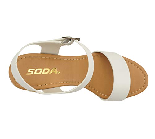 Image of Soda CHIVAS ~ Women's Bold Buckles Studded Wedge Sandal