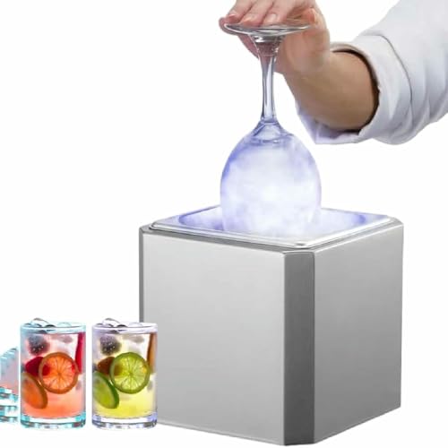 Mini máquina comercial de tazas de hielo, escarchador instantáneo de vidrio para cóctel y vino, congela el vidrio en 6 segundos, incluye luces de neón
