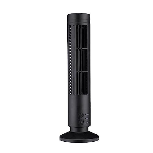 Ventilador de Torre de Pie Negro con 2 Velocidades
