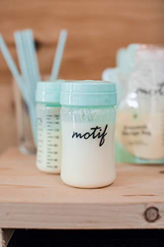 Motif Medical, Breast Milk Storage and Collection Bottles with Sealing Disc, BPA-Free Plastic, Compatible with Motif Medical Luna Breast Pump - Pale Green