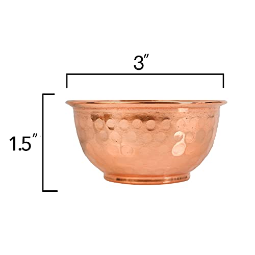 Plain Hammered Copper Offering Bowl For Altar Use, Rituals, Incense, Smudging, And Decoration 3 Inches #TOP3