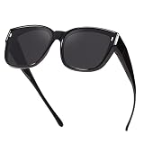 WEAR OVER GLASSES: Fitover sunglasses are designed to be worn over glasses. These sunglasses are larger in size and have a deeper frame, which allows them to fit comfortably over most types of glasses. This can be a convenient option for people who n...