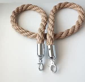 Corde de barrière en chanvre 2.3m Ø32mm avec mousqueton doré