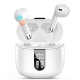 イヤホン bluetooth ワイヤレス【2025最新ブルートゥース イヤホン】Bluetooth5.4 ENC通話ノイズキャンセリングHiFi音質 ブルートゥースイヤホン 長時間再生 自動ペアリング 最大40時間再生タッチコントロール LEDディスプレイ Type-C充電 IPX7防水HiFi小型/軽量 iOS/Android適用 WEB会議通勤/通学/音楽/ゲーム ホワイトヘッドフォン