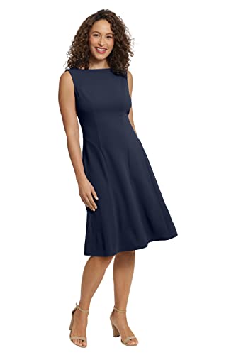 London Times Women's Perfect Versatile Scuba Crepe Fit & Flare Dress Event Guest of Occasion Office Career3