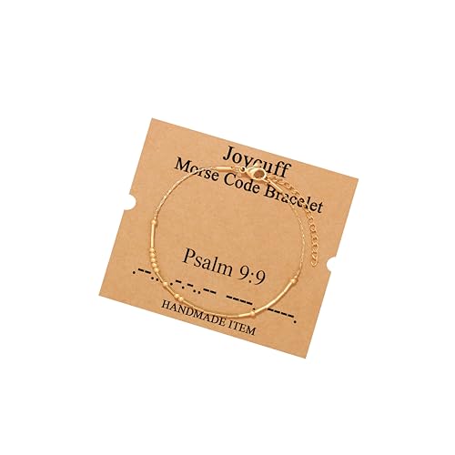 Image of JoycuFF Inspirational Morse Code Bracelets for Women Silver Beads Jewelry Encouragement Mantra Gifts for Her
