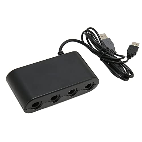 Zopsc Adaptador de Controlador GC, Adaptador de Controlador de Juegos 3 en 1 de 4 Puertos para Switch para Wii U PC, Convertidor de Mango GC con Función Turobo para Jugadores