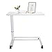 Produktbild hjh OFFICE 830054 Sitz-Stehtisch höhenverstellbar Stand II Weiß Beistelltisch mit Gasfeder & Rollen, Höhe bis 107 cm