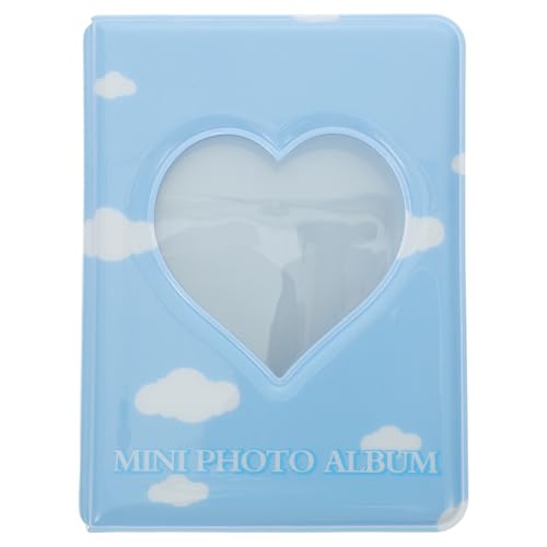 Zerodeko Mini Álbum de Fotos en Forma de Corazón Hueco de Pvc 40 Bolsillos, Pequeño y Portátil para Tarjetas Fotográficas y Decoración en Casa