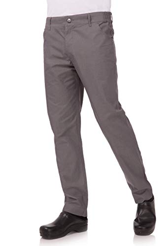 Chef Works Men's Professional Chef Pants, Steel Blue, Medium