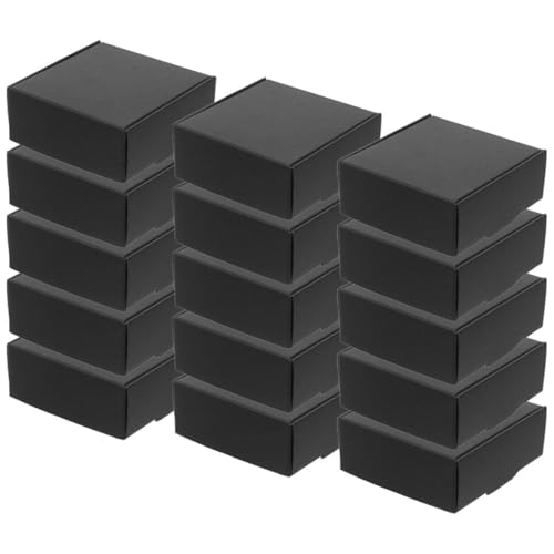 LAPYAPPE Cajas de Embalaje para Envío por Correo Negras de Papel, Pack 15 Unidades, Cajas de Papel para Envolver Alta Resistencia y Reutilizables, Ideales para Paquetería y Almacenamiento