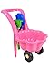 Gartengeräte für Kinder Schubkarre Garten Kinder Spielzeug Sandspielzeug Sandkasten + Schaufel + Rechen (Rosa)