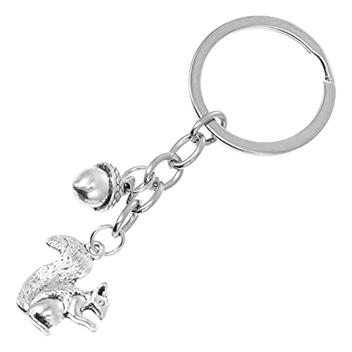 NUOLUX Écureuil Et Pomme De Pin Clé Chaîne Argent Porte- Clés Belle Forêt Animal Porte- Clés Suspendus Charmes À Dos Pendentif pour Les Festivals Cadeau Cover