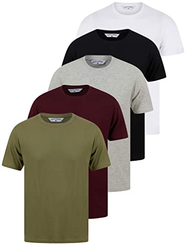 Tokyo Laundry Men's (Pack of 5) Cotton Jersey Plain T-Shirt Set
