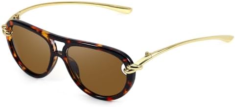 Oversized Aviator Sunglasses for Women with Gold Temples Trendy Large Big Double Bridge 2025 Designer Ladies Shades