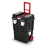 Valigetta portautensili 2 pezzi, con ruote, 450 x 360 x 640 mm, colore nero