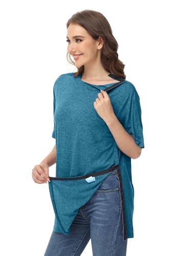 Unisex Post Shoulder Surgery Shirts After Rotator Cuff Surgery Shirt Snap Tearaway Shirts Chemo Port Adaptive Clothing