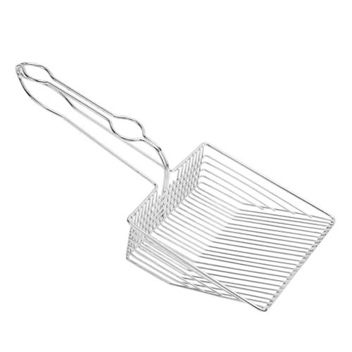 Metal Cat Litter Scoop,Cat Litter Shovel 6mm Hole,Scoop Away Cat Litter with Deep Shovel, Long-Lasting Kitty Litter Scoop Easy to Clean and Non-Stick, Comfortable Long Handle Litter Scooper