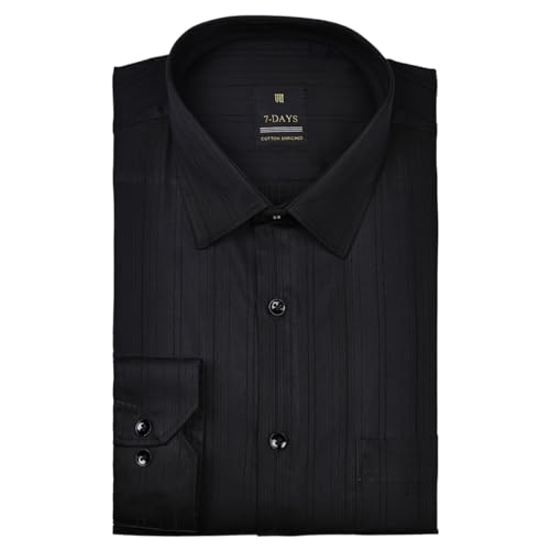 Image of 7-DAYS Premium Men's Formal Shirts - Cotton, Self-Design, Full Sleeve, Regular Fit, with Pocket, Stylish Office Shirts for Men