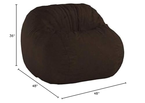 Image of CordaRoy's Chenille Bean Bag Chair, Convertible Chair Folds from Bean Bag to Lounger, As Seen on Shark Tank, Espresso - Queen Size