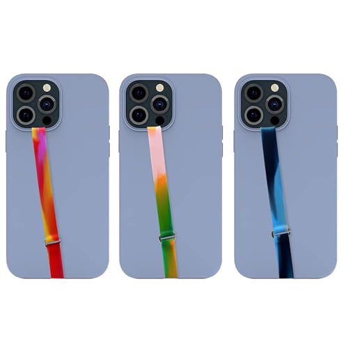 Image of Mizi [3 Pack] C-Shaped Clip Finger Phone Grip, Silicone Mobile Strap for Phone Case with Clip as Phone Loop Holder for iPhone & Android Phones - Rainbow (Large)