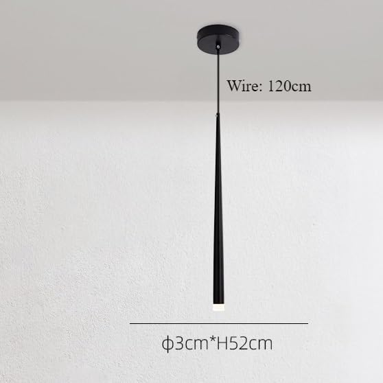 Éclairage suspendu LED noir 52cm pour chambre et restaurant - 3