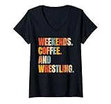 Photo Gallery donna fine settimana coffee wrestling retro fan wrestling amante dei giocatori maglietta con collo a v Photo Gallery donna fine settimana coffee wrestling retro fan wrestling amante dei giocatori maglietta con collo a v