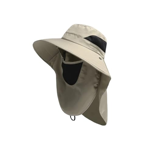Casquette de pêche avec masque de protection à large bord pour le soleil en plein air