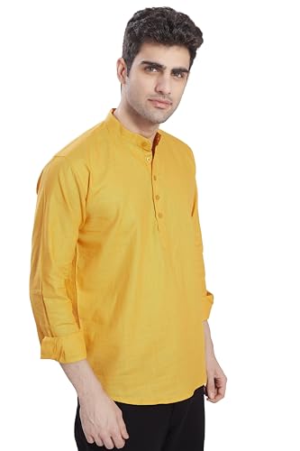 Image of DIVISIVE Men's Slim Fit Full Sleeves Cotton Short Kurta