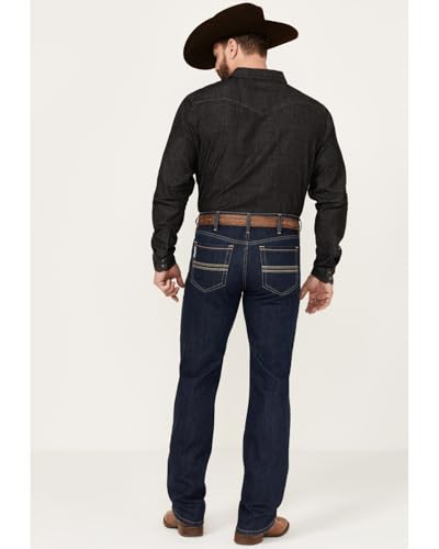 Cinch Men's Silver Label Dark Stonewash Slim Straight Performance Stretch Indigo 32W x 32L US3