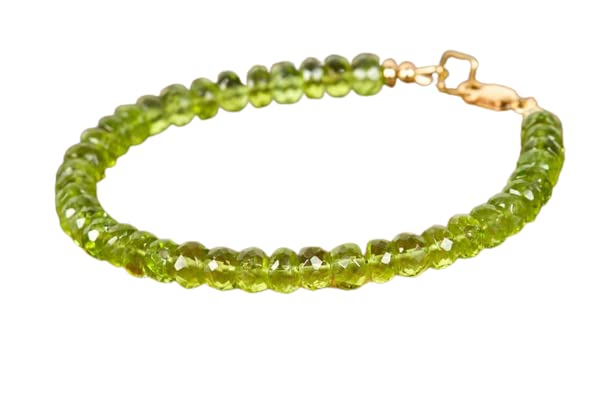 Bracelet de pierres précieuses en péridot naturel de mode mixte