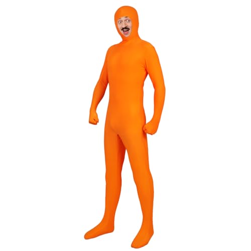 Uisozsfeb Unisex Full Body Spandex Zentai Suit Halloween Costumes Open Face Cosplay Bodysuit for Men and Women(Z3914OR M)