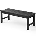 Stoog Outdoor Bench, 2-Person Outdoor Poly Lumber Backless Bench, Weatherproof Garden Bench, Never Rot or Fade, Suit for Church, Backyard, Porch and Park, Black