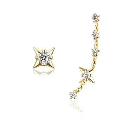 Boucles d'oreilles or 18k Polaris et diamant véritable pour éclat éternel