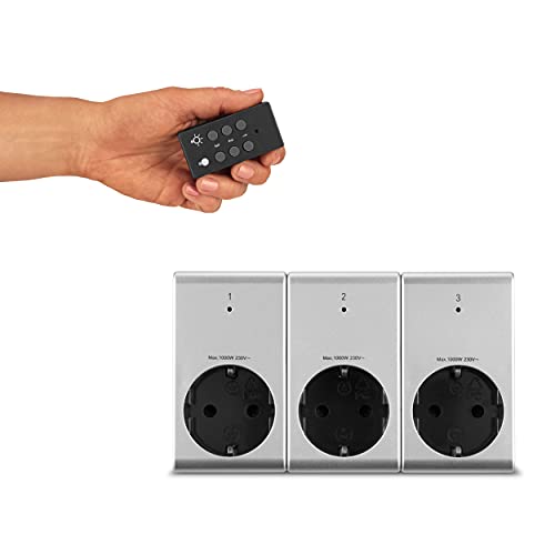 Prises funk REV argent 3+1 2300W pour piloter l'éclairage du salon