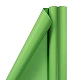 JAM Paper Gift Wrap - Matte Wrapping Paper - 50 Sq Ft Total - Matte Lime Green - 2 Rolls/Pack