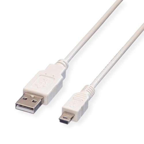 Image of 5 Pin Mini USB Cable (35 CM) USB 2.0 Type A to Mini B Cable Compatible with GoPro Hero 3+, PS3 Controller, MP3 Player, Digital Camera (White)