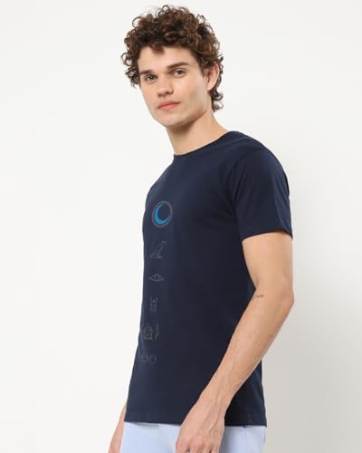 Image of Bewakoof X Marvel Moon Knight Men's Cotton Graphic Print Regular Fit Half Sleeve Round Neck T-Shirt | Tshirt for Men Cotton| Casual Wear | Street Wear