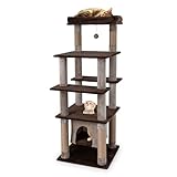 【Condo Aérien Oscillant Unique】La grande tour pour chat comprend une condo aérienne spéciale qui oscille doucement avec les mouvements de votre chat, offrant un confort apaisant. De plus, son conduit de lumière intégré permet aux chats curieux d'explorer le monde extérieur depuis un endroit douillet et sécurisé.