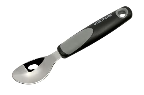 Wiltshire Classic Ice Cream Scoop, Food Scoop, Cookie & Fruit Scoop Server, Anti-Slip Soft Touch Handle, 25x7x2.5cm, Black Grey & Silver