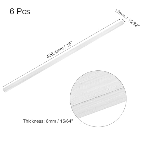 Image of MECCANIXITY 6 Pcs Square Aluminum Flat Bar, 15 /64 inch (6mm) Thick x 15 /32 inch (12mm) Width x 16 inch (406.4mm) Long 6061 Aluminum Flat Plate Solid New Mill Stock Silver for Industrial Building
